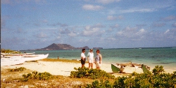 Lucy, Sadie and Cindy on our beach